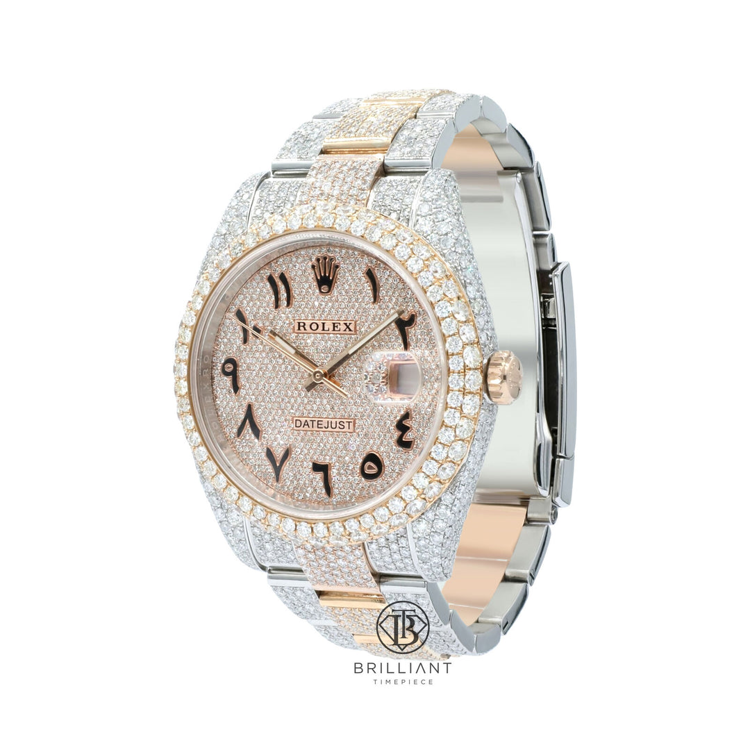 Mens Rolex Datejust II 126333 Two Tone 18K/ Steel 41MM Full Diamond Watch 25.5Ct