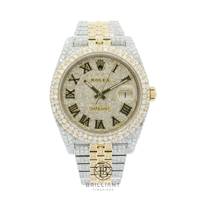 Mens Rolex Datejust II 126303 Two Tone 18K/ Steel 41MM Full Diamond Watch 25.5Ct