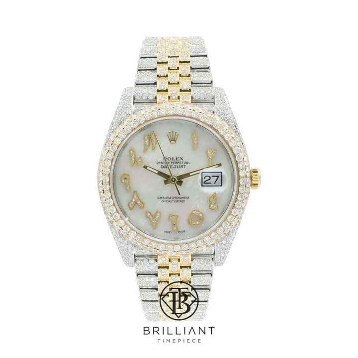 Mens Rolex Datejust II 126303 Two Tone 18K/ Steel 41MM Full Diamond Watch 25.5Ct