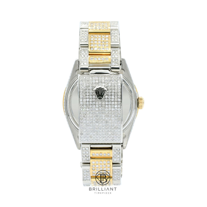 Rolex Datejust 36mm Oyster Two Tone Gold/Steel White MOP Diamond Dial 13.00ct