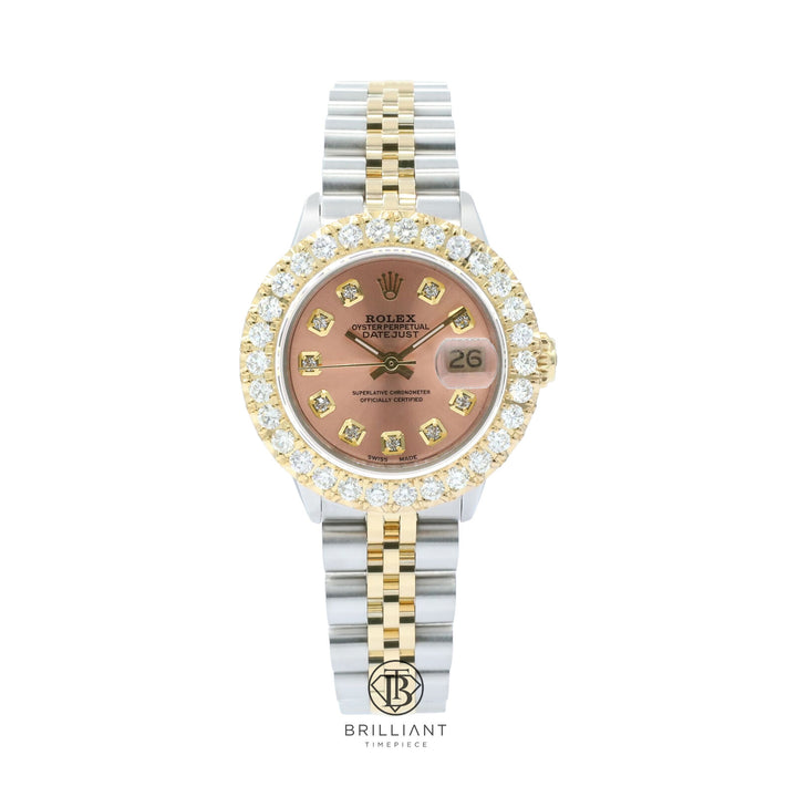 Rolex Datejust 26mm Two Tone Gold/Steel Salmon Diamond Dial 1.50ct