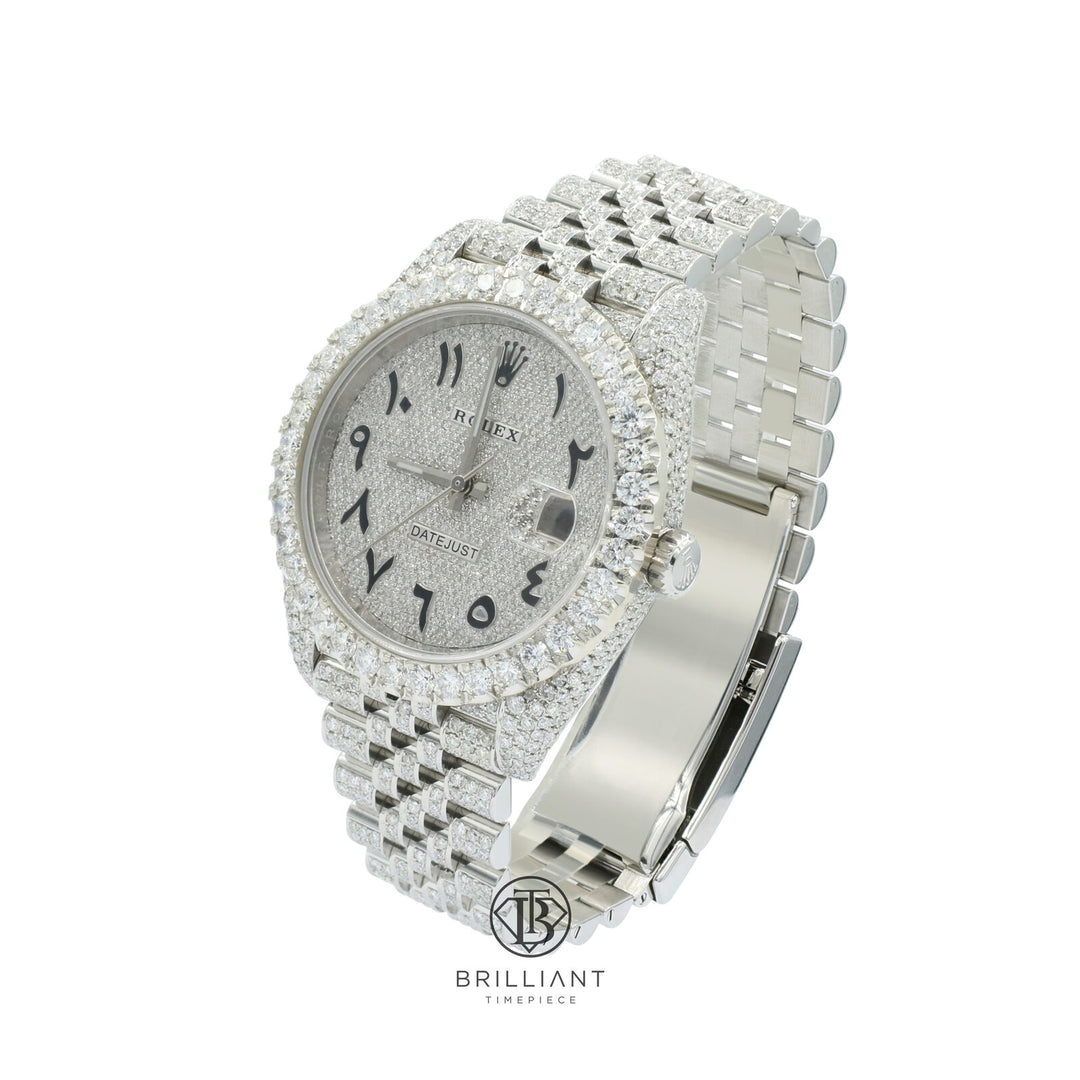 Mens Rolex Datejust II 126300 Stainless Steel 41MM Full Diamond Watch 25.5Ct