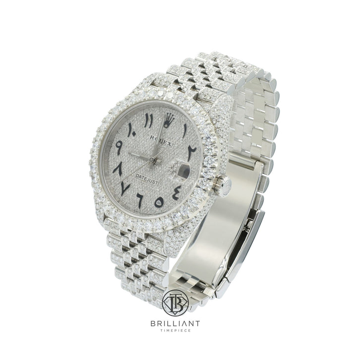 Mens Rolex Datejust II 126300 Stainless Steel 41MM Full Diamond Watch 25.5Ct