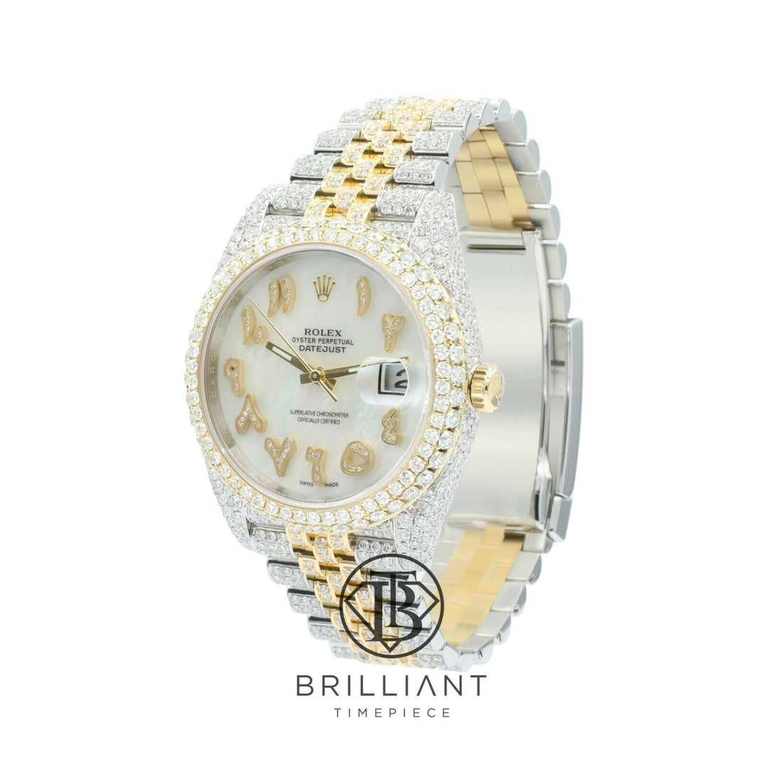 Mens Rolex Datejust II 126303 Two Tone 18K/ Steel 41MM Full Diamond Watch 25.5Ct
