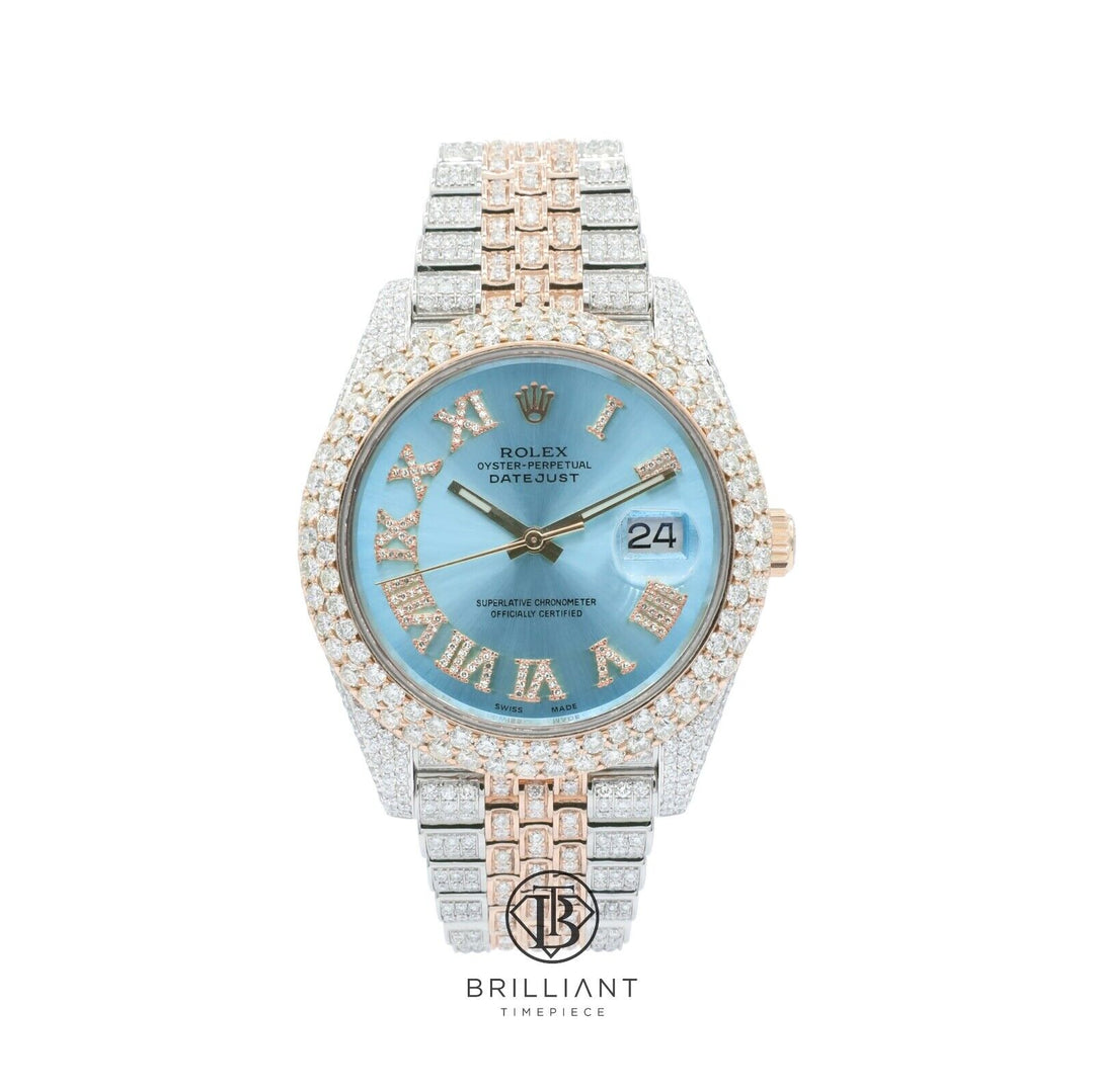 Mens Rolex Datejust II 126303 Two Tone 18K/ Steel 41MM Full Diamond Watch 25.5Ct