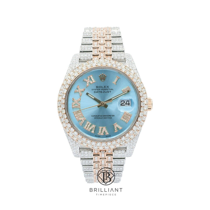 Mens Rolex Datejust II 126303 Two Tone 18K/ Steel 41MM Full Diamond Watch 25.5Ct