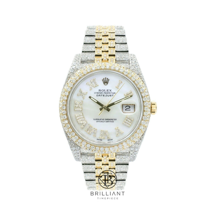 Mens Rolex Datejust II 126303 Two Tone 18K/ Steel 41MM Full Diamond Watch 25.5Ct