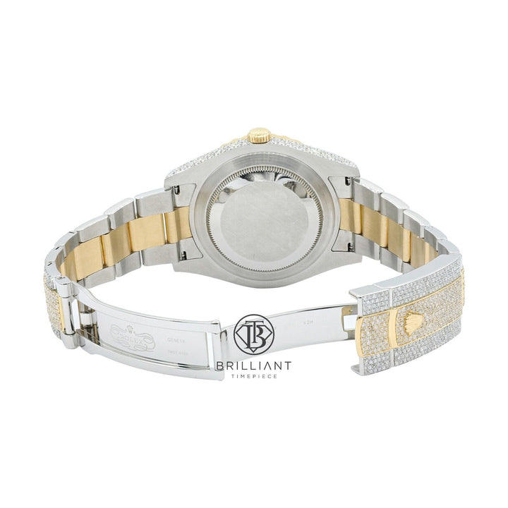 Mens Rolex Datejust II 126333 Two Tone 18K/ Steel 41MM Full Diamond Watch 25.5Ct