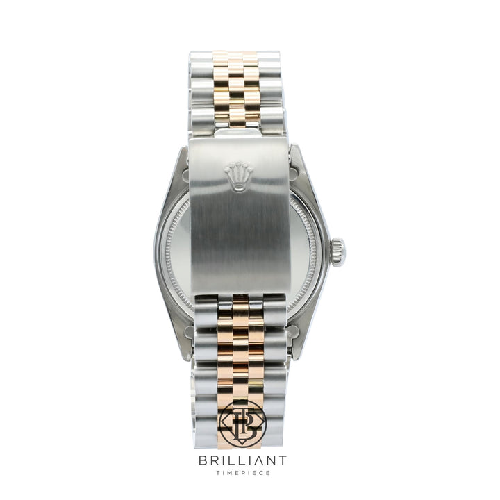 Rolex Datejust 36mm Two Tone Rose Gold/Steel Black Blue Diamond Dial 3.25ct