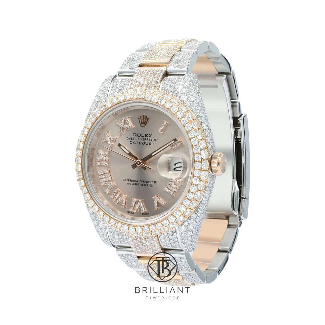 Mens Rolex Datejust II 126333 Two Tone 18K/ Steel 41MM Full Diamond Watch 25.5Ct