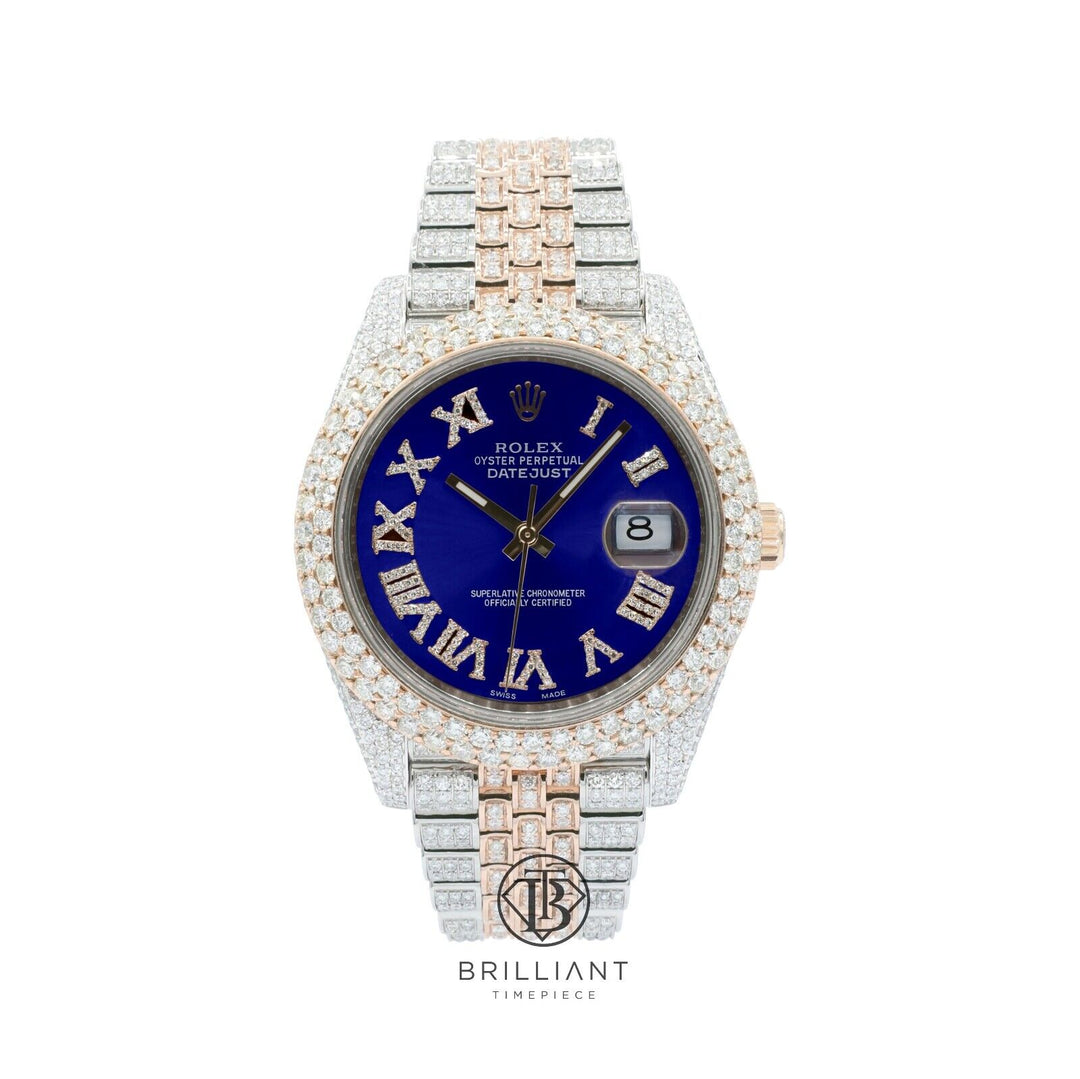 Mens Rolex Datejust II 126303 Two Tone 18K/ Steel 41MM Full Diamond Watch 25.5Ct