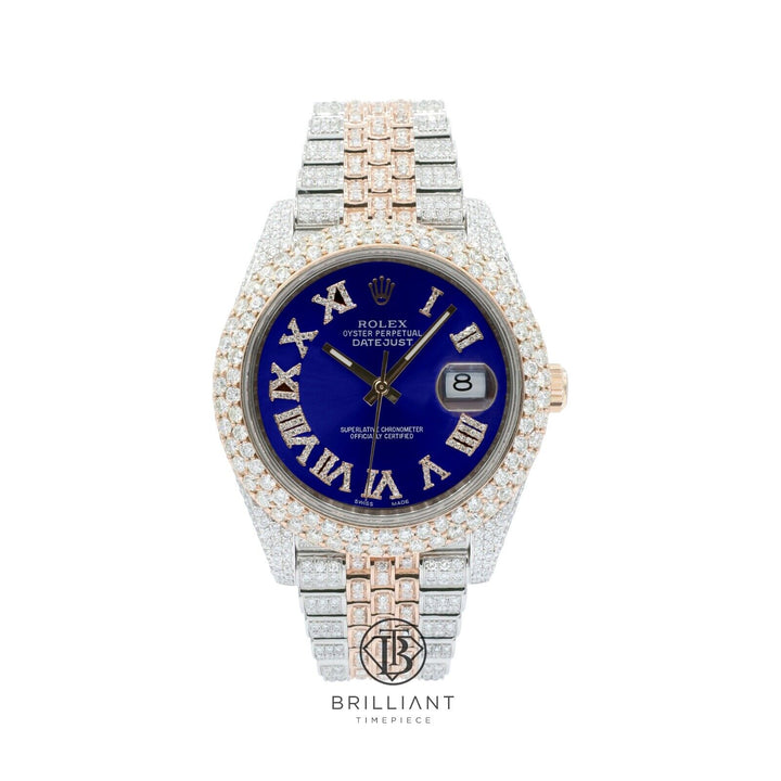 Mens Rolex Datejust II 126303 Two Tone 18K/ Steel 41MM Full Diamond Watch 25.5Ct