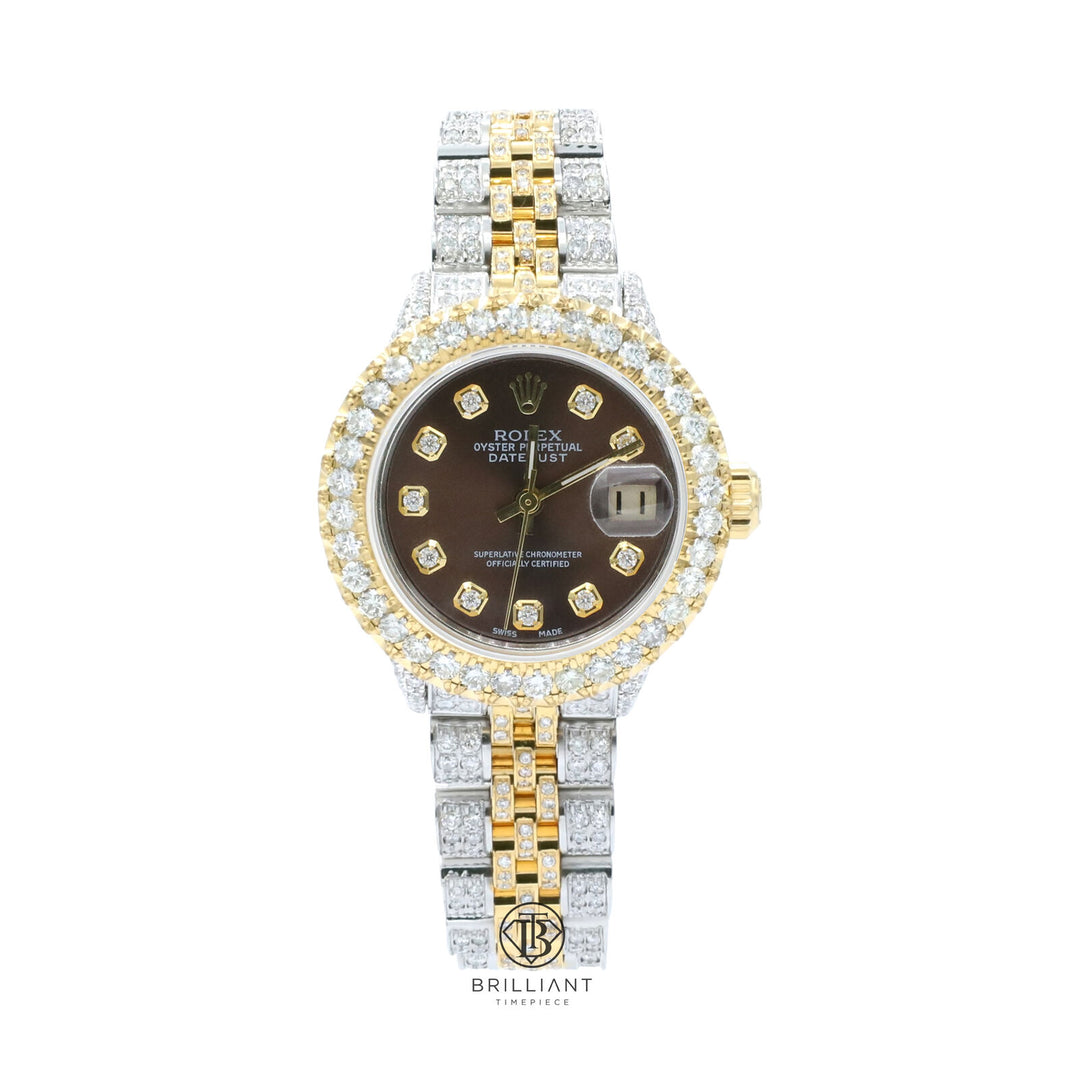 Rolex Datejust 26mm Two Tone Gold/Steel Chocolate Diamond Dial 8ct
