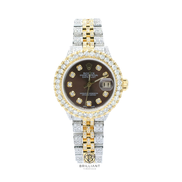 Rolex Datejust 26mm Two Tone Gold/Steel Chocolate Diamond Dial 8ct