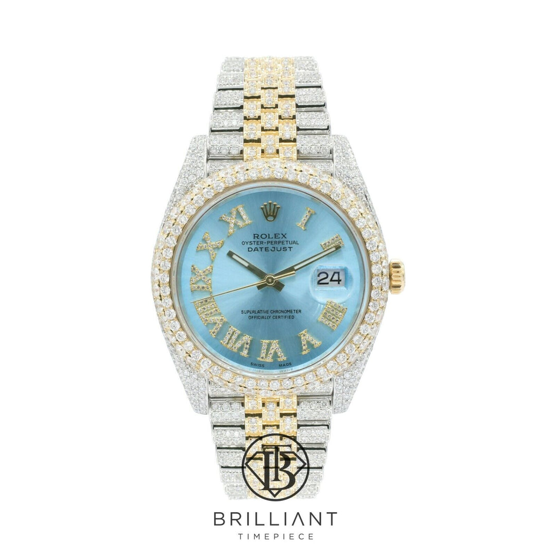 Mens Rolex Datejust II 126303 Two Tone 18K/ Steel 41MM Full Diamond Watch 25.5Ct