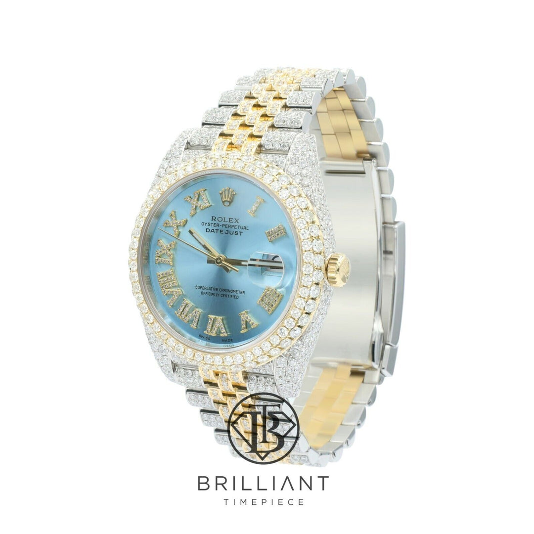 Mens Rolex Datejust II 126303 Two Tone 18K/ Steel 41MM Full Diamond Watch 25.5Ct