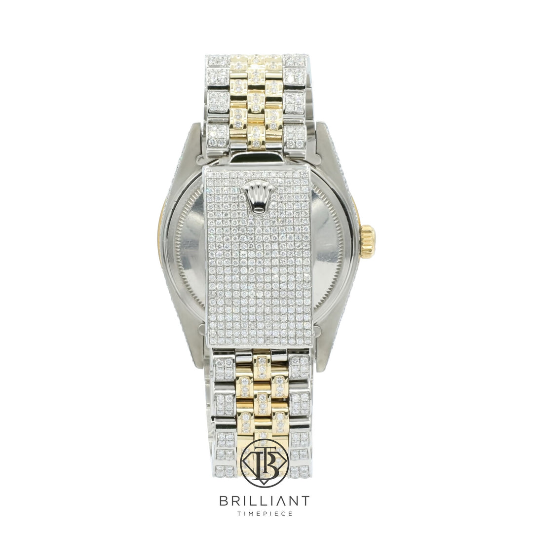 Rolex Datejust 36mm Two Tone Gold/Steel Green Diamond Dial 13.00ct