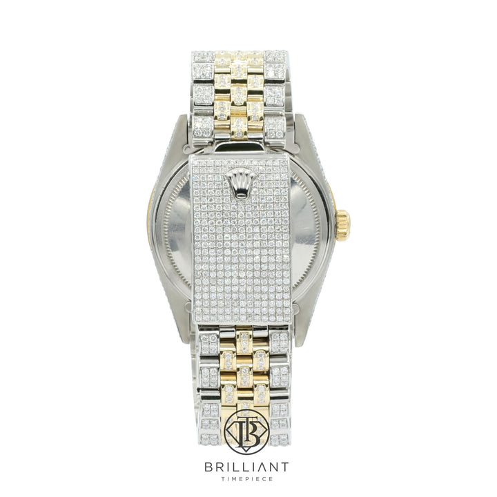 Rolex Datejust 36mm Two Tone Gold/Steel Green Diamond Dial 13.00ct