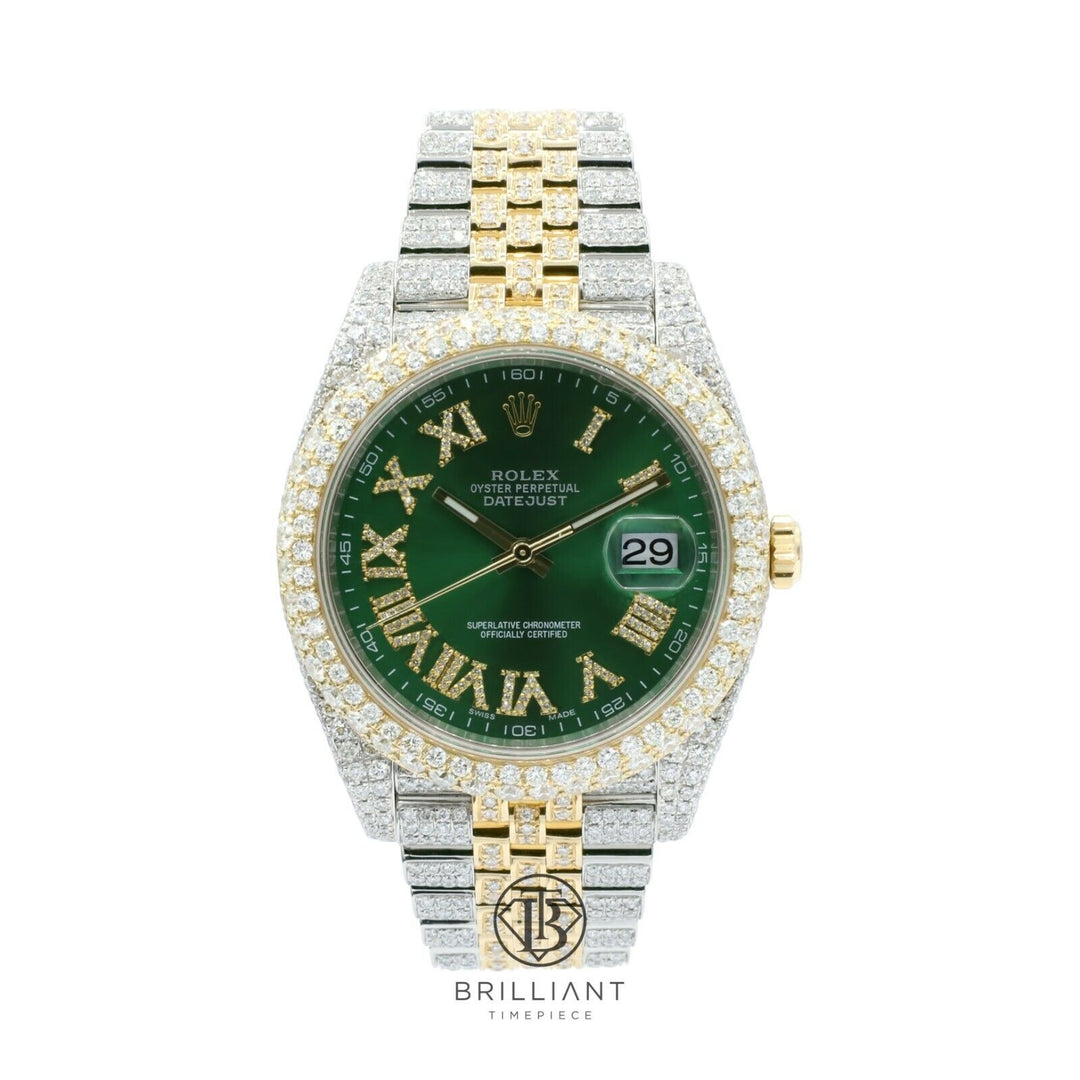 Mens Rolex Datejust II 126303 Two Tone 18K/ Steel 41MM Full Diamond Watch 25.5Ct