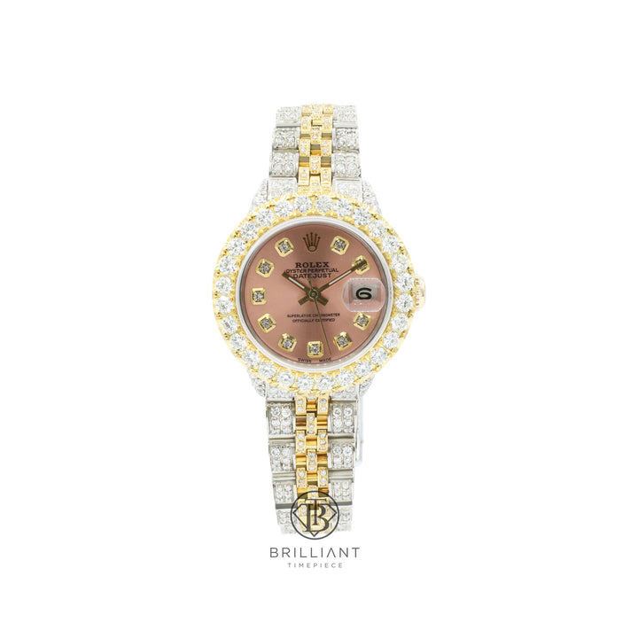 Rolex Datejust 26mm Two Tone Gold/Steel Salmon Diamond Dial 8ct