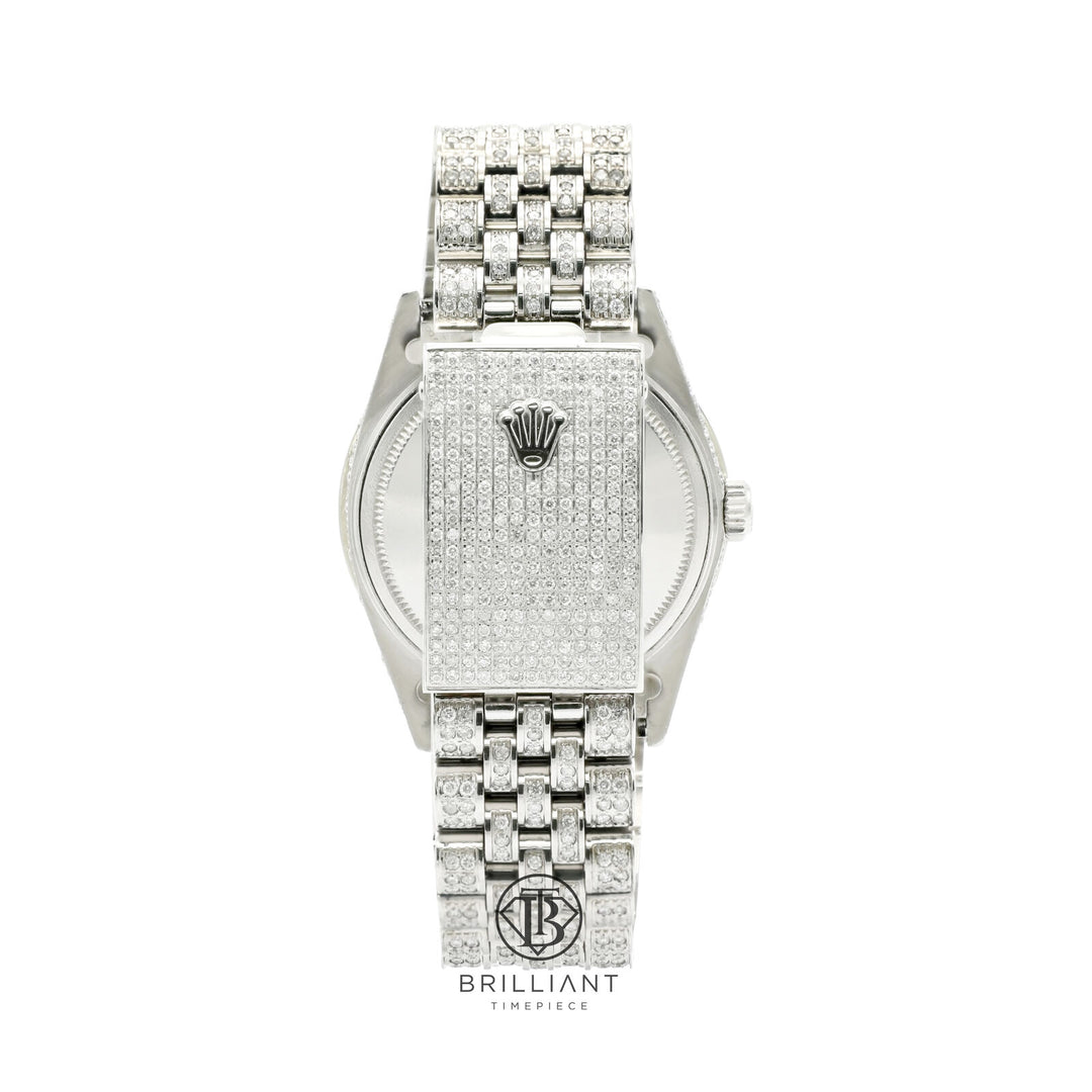 Rolex Datejust 36mm Stainless Steel Black Blue Diamond Dial 13.00ct