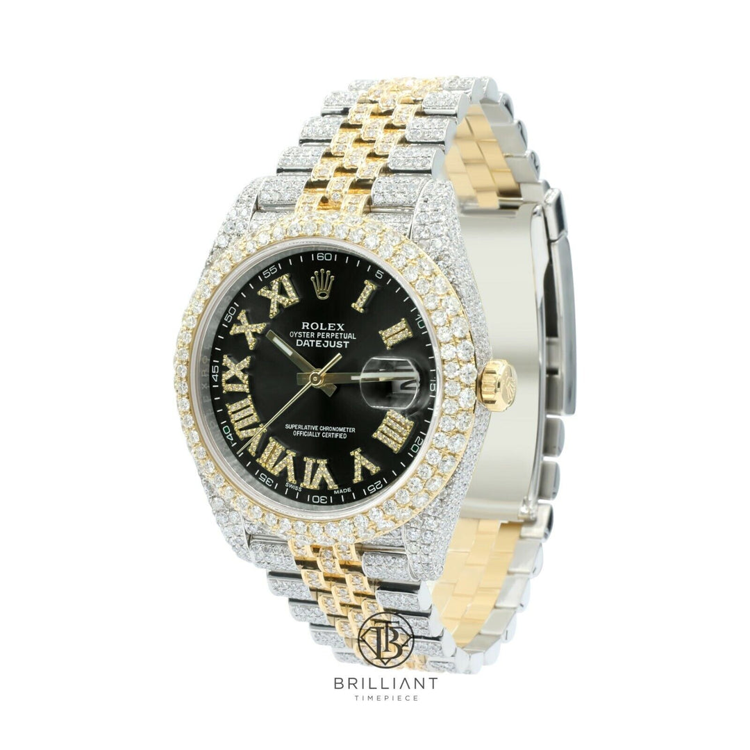 Mens Rolex Datejust II 126303 Two Tone 18K/ Steel 41MM Full Diamond Watch 25.5Ct