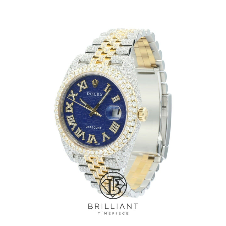 Mens Rolex Datejust II 126303 Two Tone 18K/ Steel 41MM Full Diamond Watch 25.5Ct