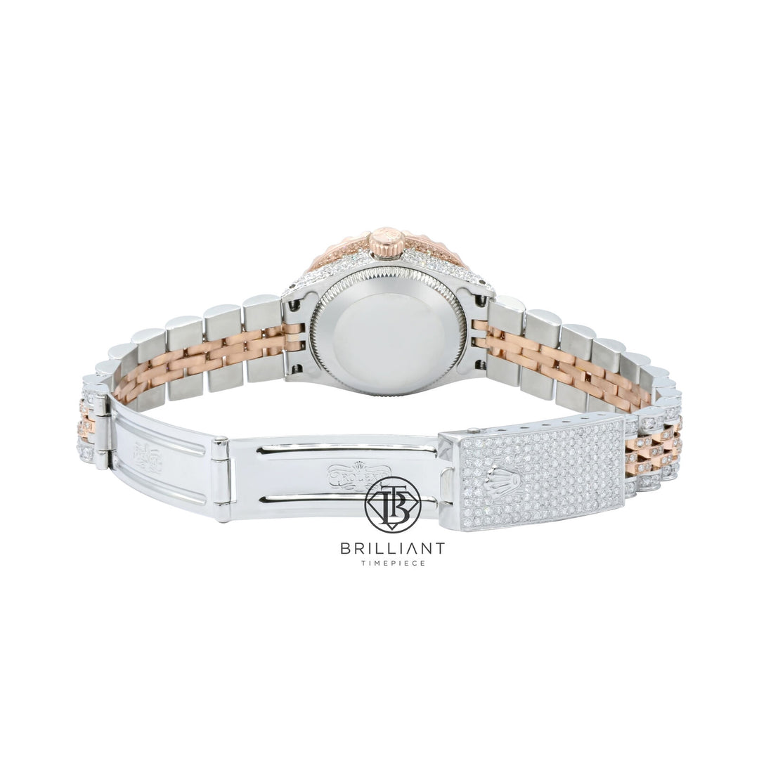 Rolex Datejust 26mm Two Tone Rose Gold/Steel Pave Roman Diamond Dial 9ct