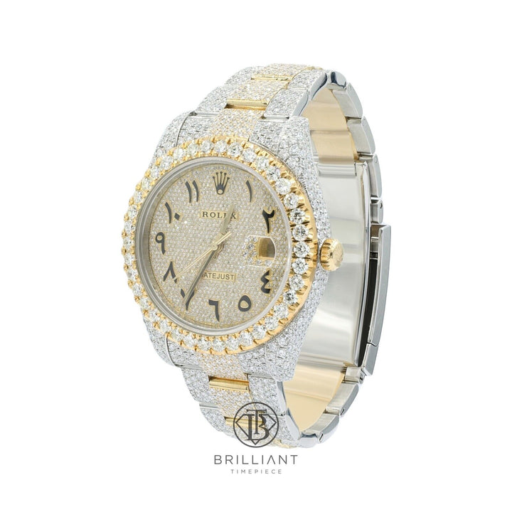 Mens Rolex Datejust II 126333 Two Tone 18K/ Steel 41MM Full Diamond Watch 25.5Ct