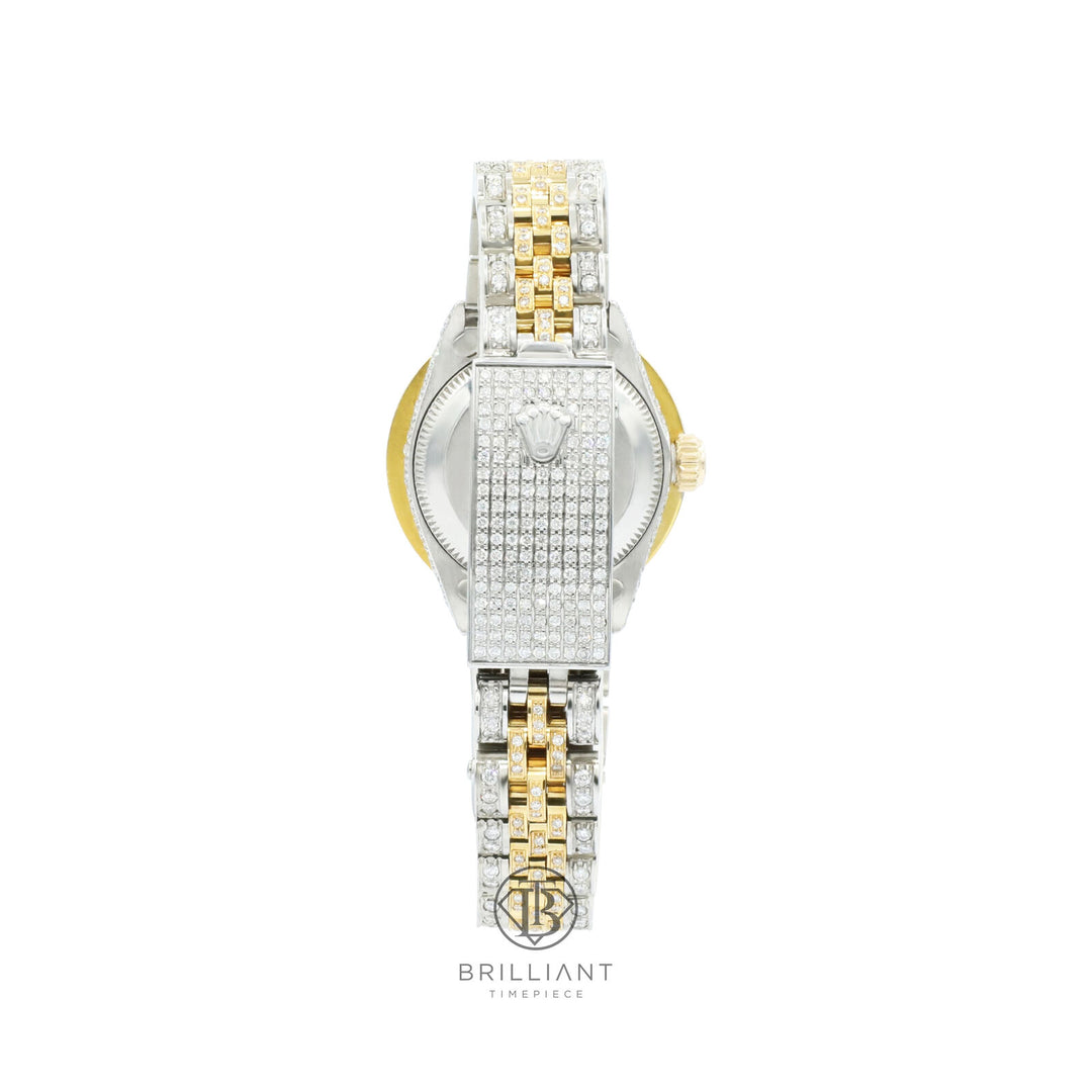Rolex Datejust 26mm Two Tone Gold/Steel White MOP Diamond Dial 8ct