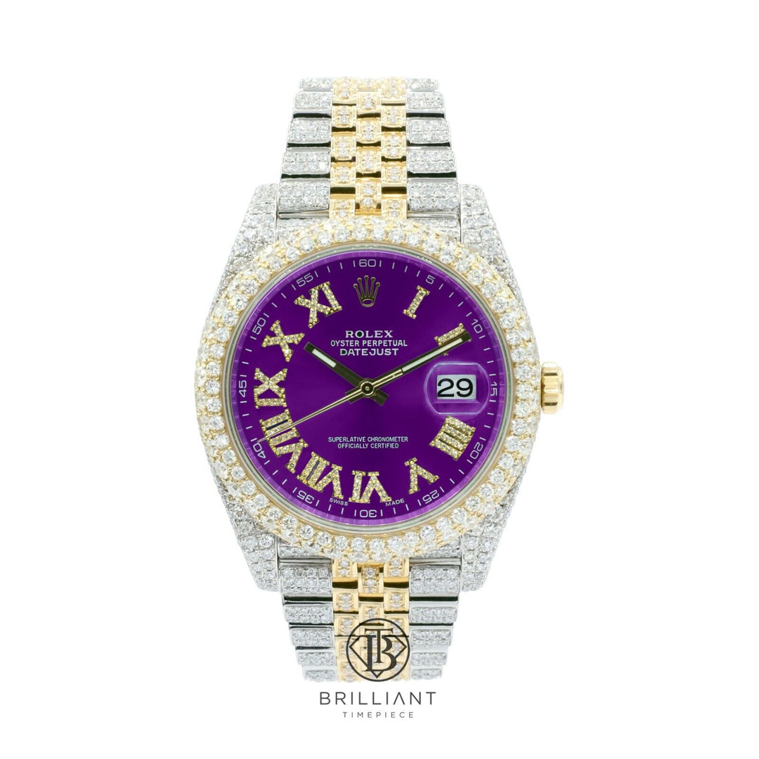Mens Rolex Datejust II 126303 Two Tone 18K/ Steel 41MM Full Diamond Watch 25.5Ct
