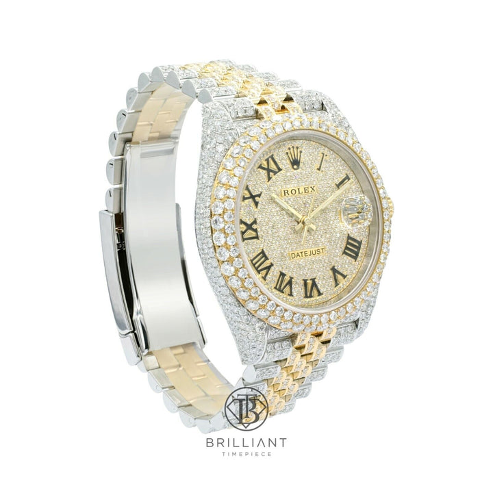 Mens Rolex Datejust II 126303 Two Tone 18K/ Steel 41MM Full Diamond Watch 25.5Ct