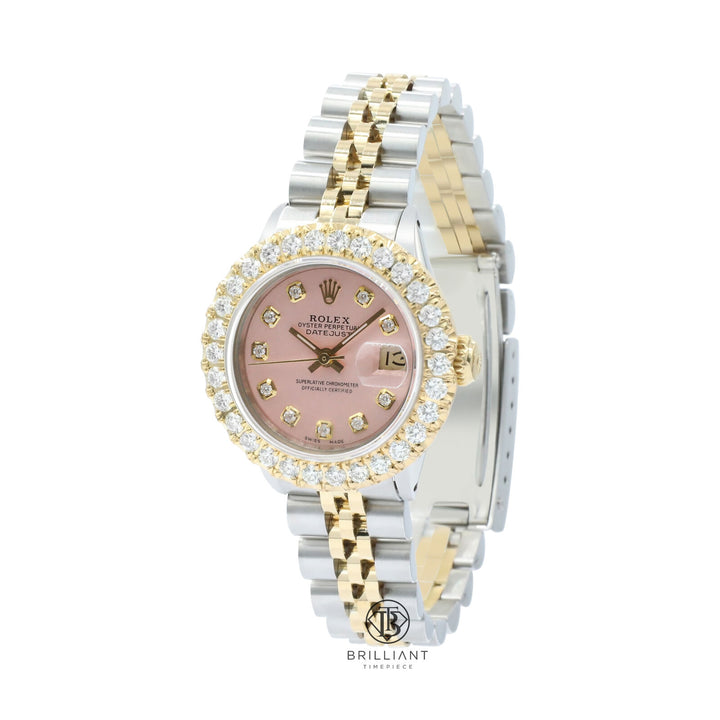 Rolex Datejust 26mm Two Tone Gold/Steel Pink Diamond Dial 1.50ct