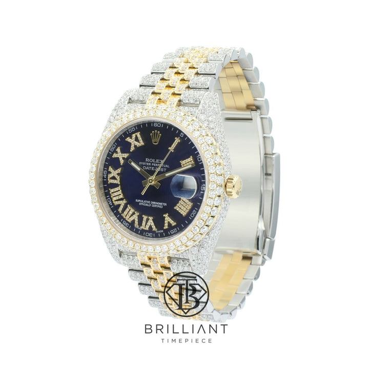 Mens Rolex Datejust II 126303 Two Tone 18K/ Steel 41MM Full Diamond Watch 25.5Ct