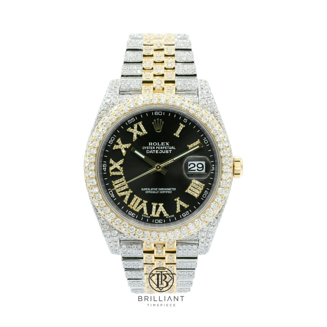 Mens Rolex Datejust II 126303 Two Tone 18K/ Steel 41MM Full Diamond Watch 25.5Ct