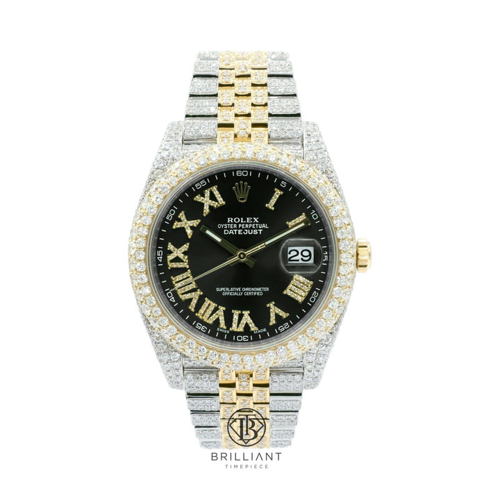 Mens Rolex Datejust II 126303 Two Tone 18K/ Steel 41MM Full Diamond Watch 25.5Ct