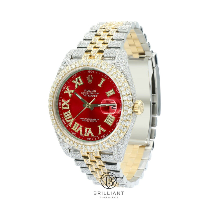 Mens Rolex Datejust II 126303 Two Tone 18K/ Steel 41MM Full Diamond Watch 25.5Ct