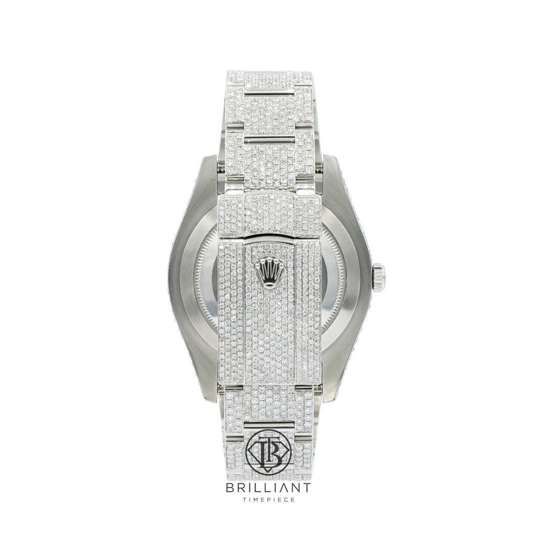 Mens Rolex Datejust II 126300 Stainless Steel 41MM Full Diamond Watch 25.5Ct