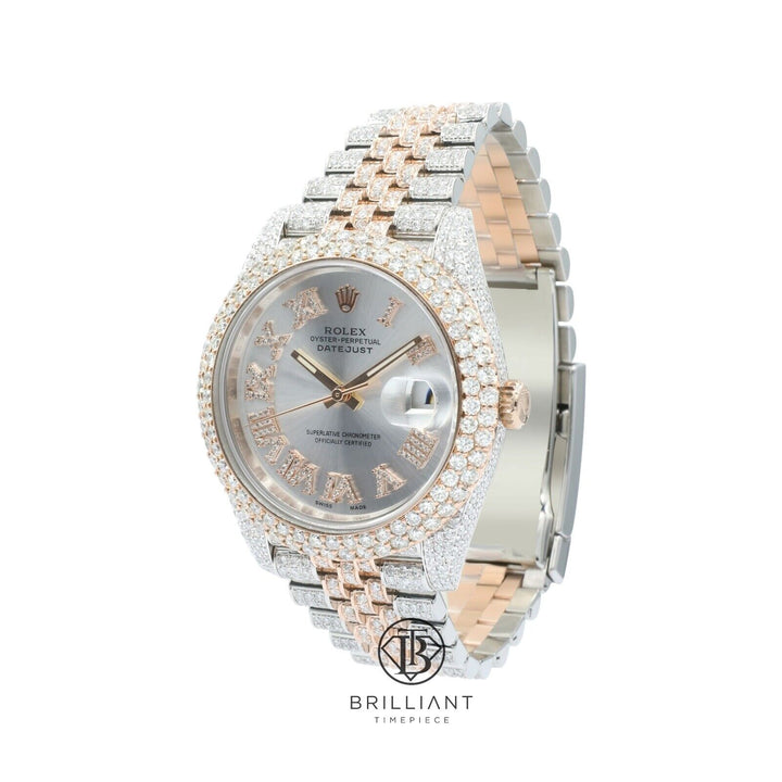 Mens Rolex Datejust II 126331 Two Tone 18K/ Steel 41MM Full Diamond Watch 25.5Ct