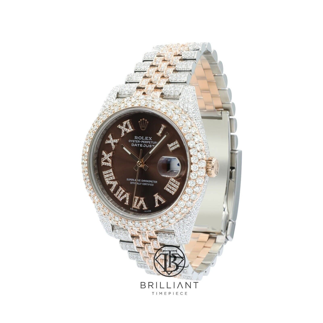 Mens Rolex Datejust II 126303 Two Tone 18K/ Steel 41MM Full Diamond Watch 25.5Ct