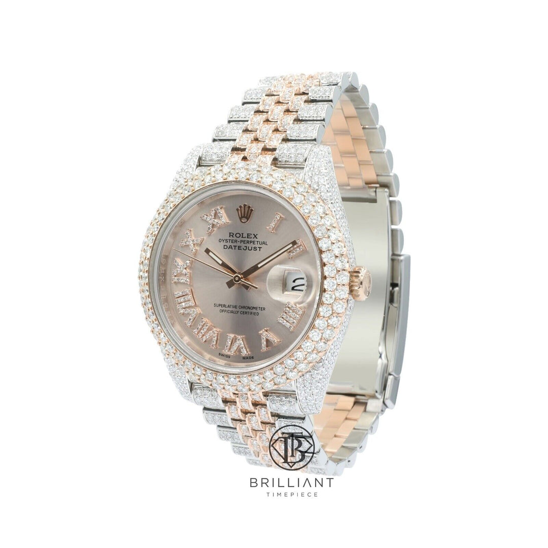 Mens Rolex Datejust II 126331 Two Tone 18K/ Steel 41MM Full Diamond Watch 25.5Ct