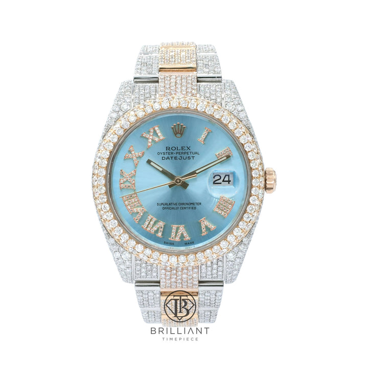Mens Rolex Datejust II 126333 Two Tone 18K/ Steel 41MM Full Diamond Watch 25.5Ct