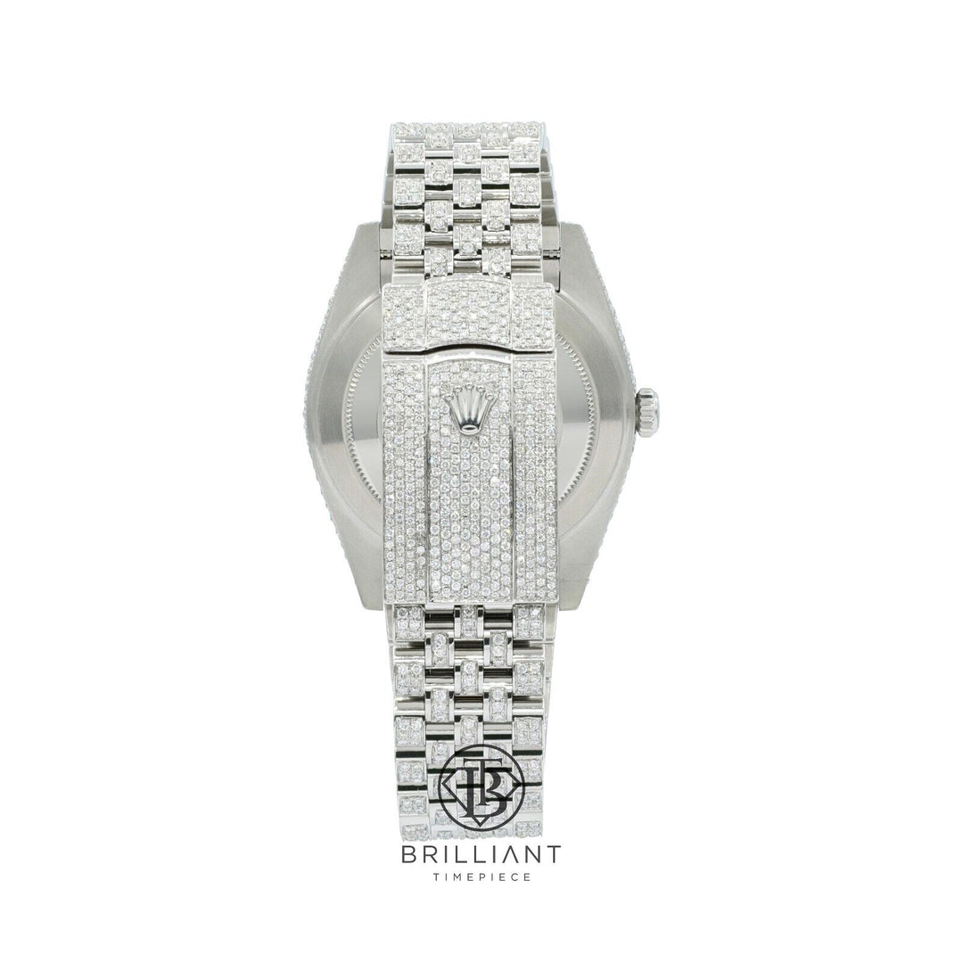 Mens Rolex Datejust II 126300 Stainless Steel 41MM Full Diamond Watch 25.5Ct