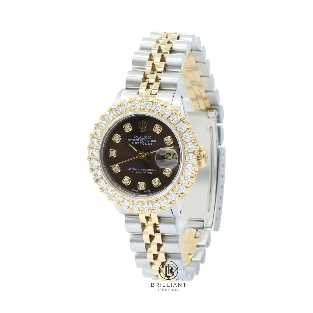 Rolex Datejust 26mm Two Tone Gold/Steel Chocolate Diamond Dial 1.50ct
