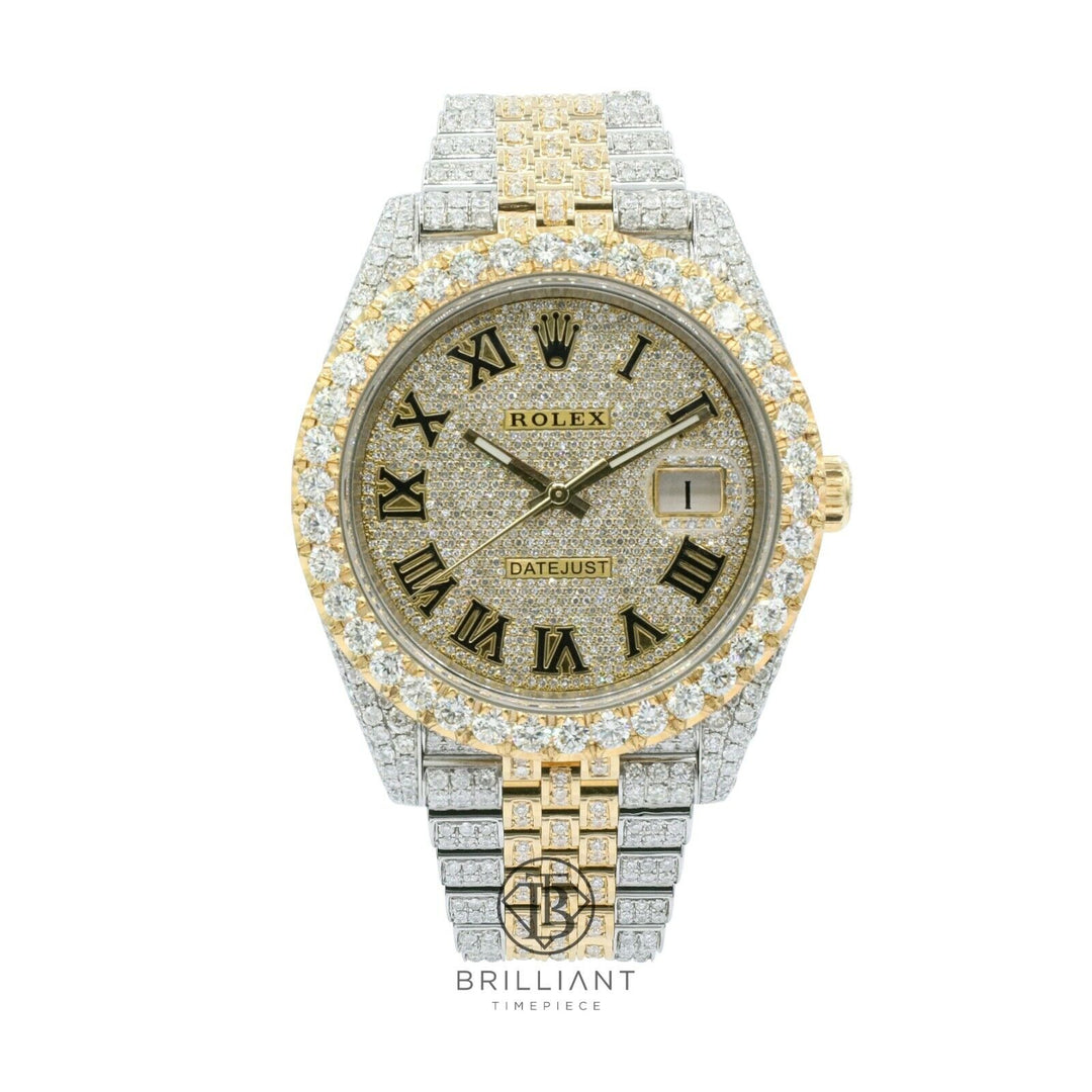 Mens Rolex Datejust II 126303 Two Tone 18K/ Steel 41MM Full Diamond Watch 25.5Ct