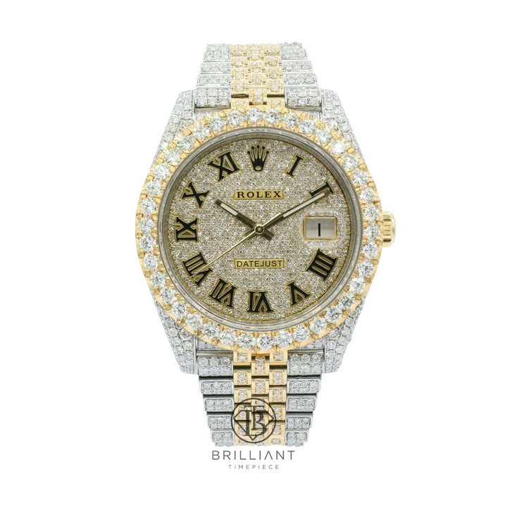 Mens Rolex Datejust II 126303 Two Tone 18K/ Steel 41MM Full Diamond Watch 25.5Ct