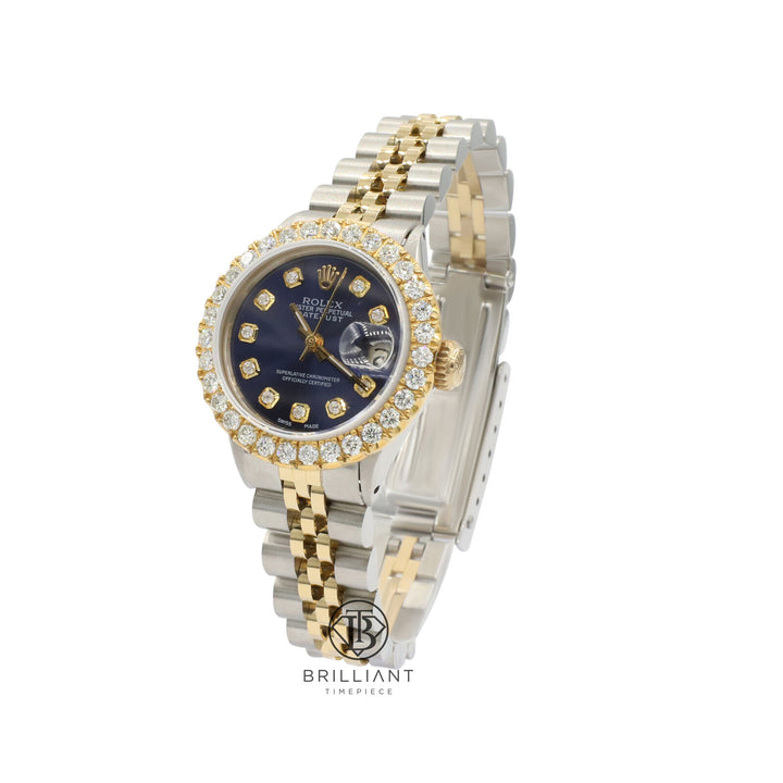 Rolex Datejust 26mm Two Tone Gold/Steel Blue Diamond Dial 1.50ct