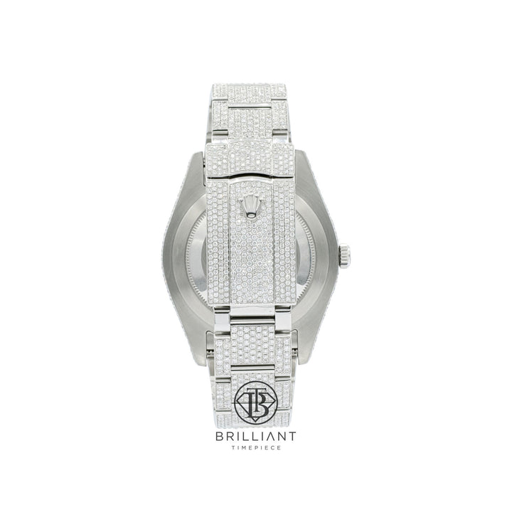 Mens Rolex Datejust II 126300 Stainless Steel 41MM Full Diamond Watch 25.5Ct