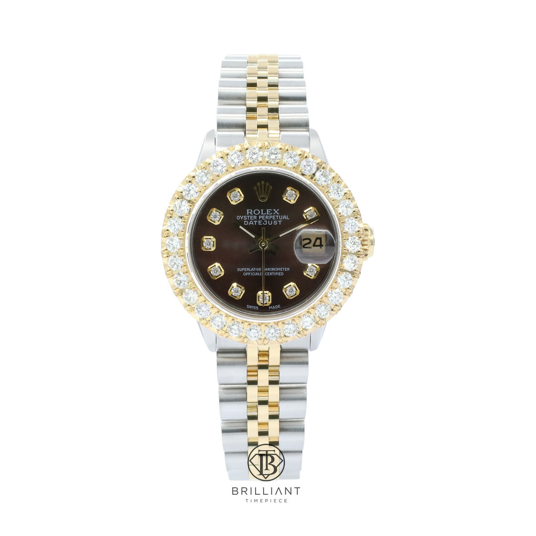 Rolex Datejust 26mm Two Tone Gold/Steel Chocolate Diamond Dial 1.50ct