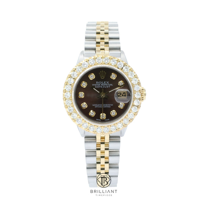 Rolex Datejust 26mm Two Tone Gold/Steel Chocolate Diamond Dial 1.50ct